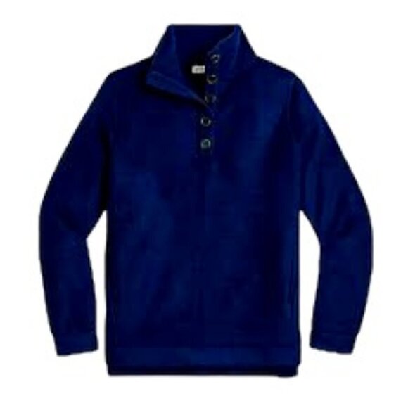 J. Crew Sherpa Button Front Tunic Pullover Medium - Picture 1 of 5